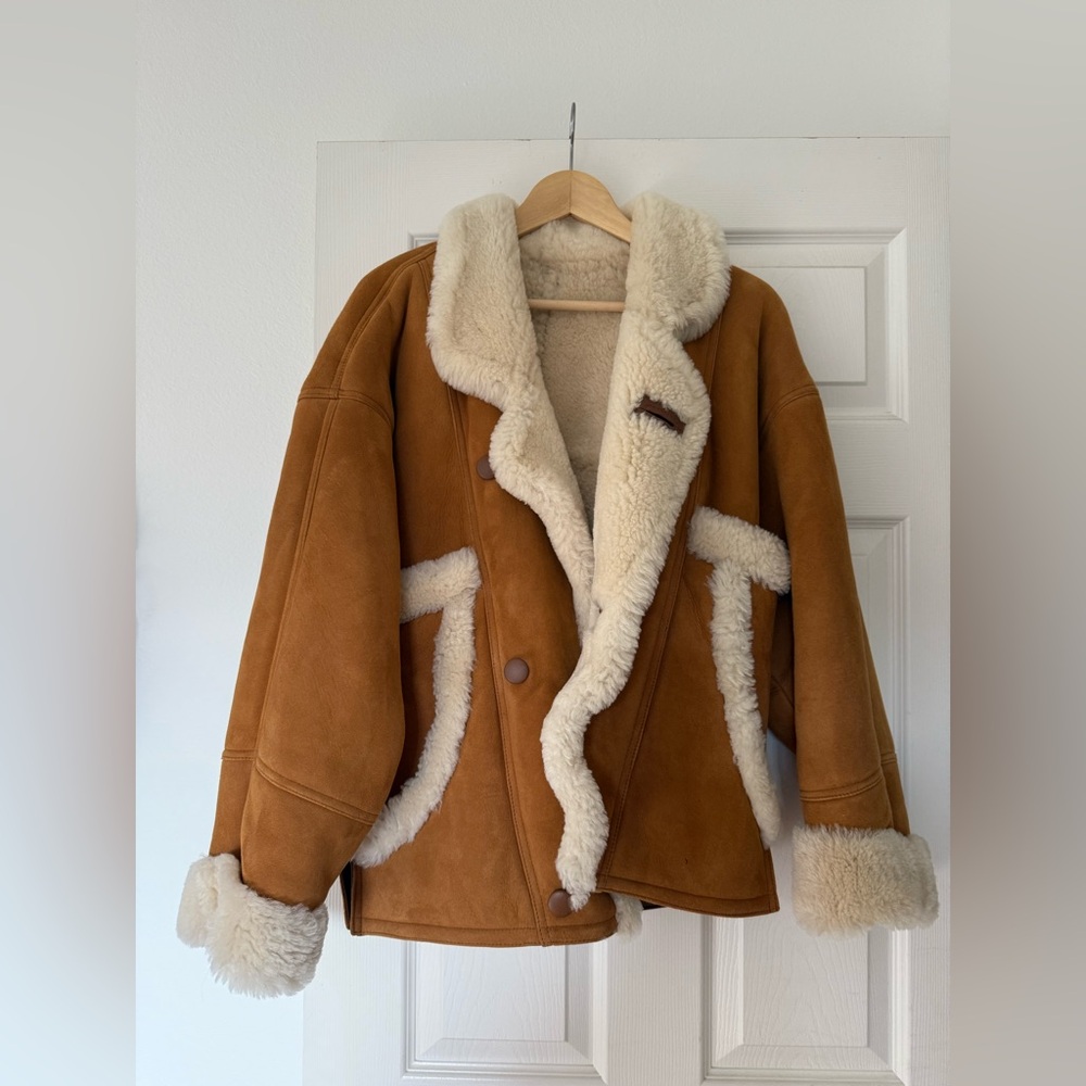 SANDRO Royal 100% Shearling Leather Jacket - Picture 10 of 14